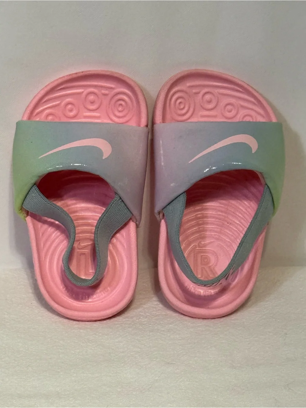 Nike Kawa SE Baby Girl’s 4C Pink & Gray Slingback Slide Sandal